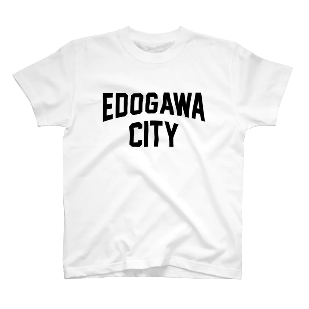 JIMOTOE Wear Local Japanの江戸川区 EDOGAWA CITY ロゴブラック スタンダードTシャツ