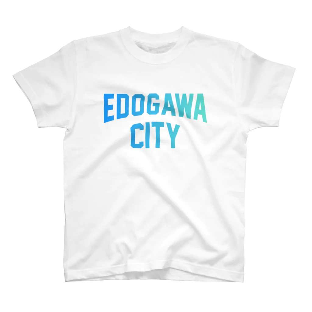 JIMOTO Wear Local Japanの江戸川区 EDOGAWA CITY ロゴブルー スタンダードTシャツ