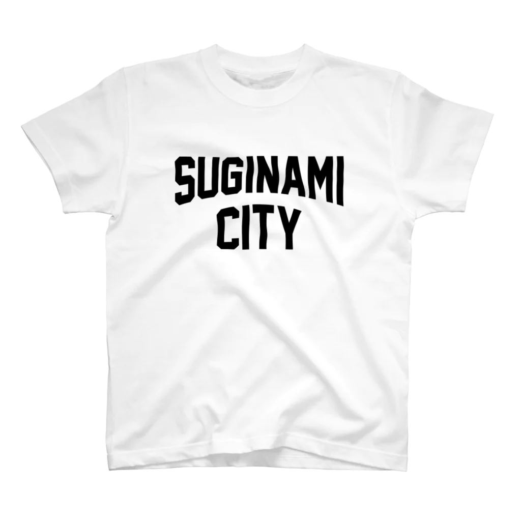 JIMOTO Wear Local Japanの杉並区 SUGINAMI CITY ロゴブラック スタンダードTシャツ