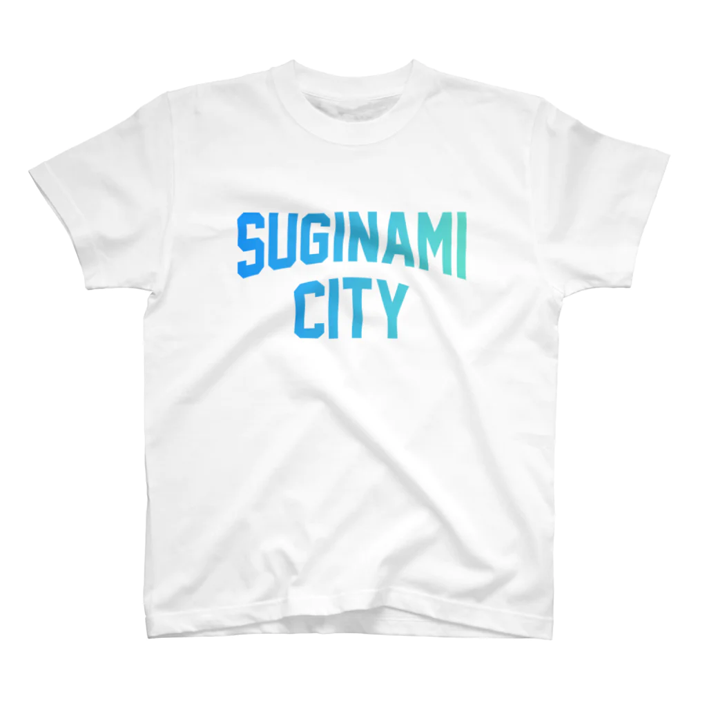 JIMOTO Wear Local Japanの杉並区 SUGINAMI CITY ロゴブルー スタンダードTシャツ