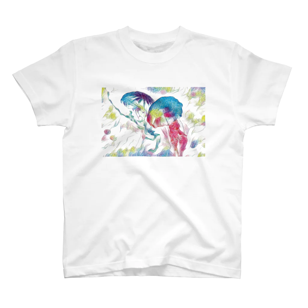 MomenTees ANNEXのクラゲはオーロラの夢を見る スタンダードTシャツ