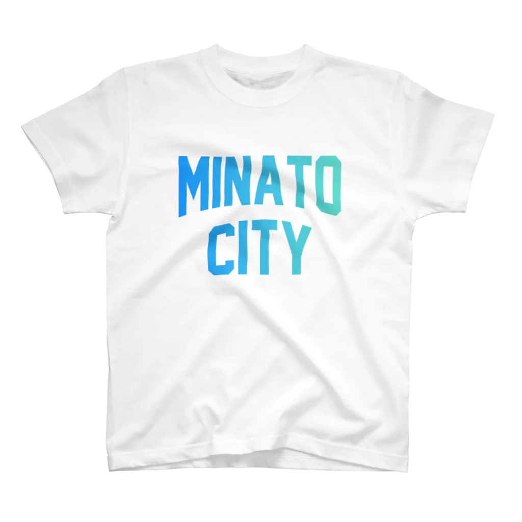 JIMOTO Wear Local Japanの港区 MINATO CITY ロゴブルー Regular Fit T-Shirt