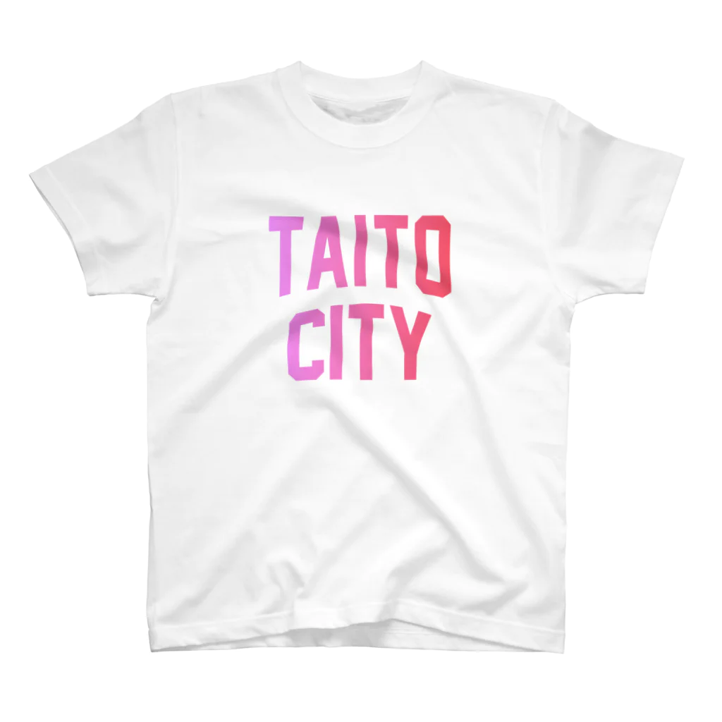 JIMOTOE Wear Local Japanの台東区 TAITO TOWN ロゴピンク Regular Fit T-Shirt