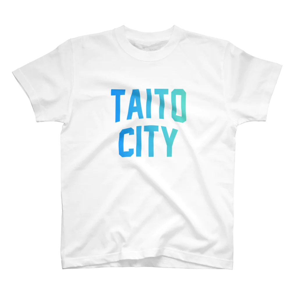 JIMOTO Wear Local Japanの台東区 TAITO WARD ロゴブルー スタンダードTシャツ