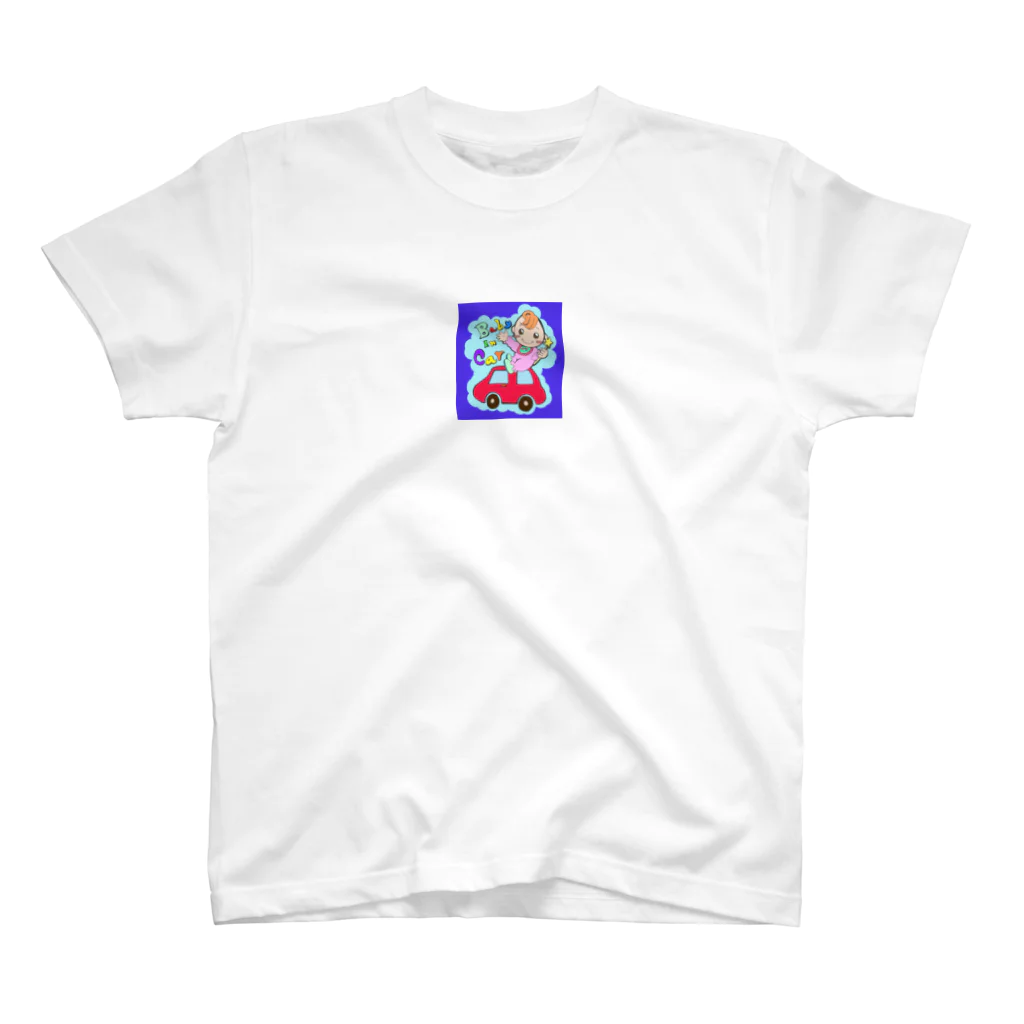 さくらんぼねこのBaby In Car Regular Fit T-Shirt