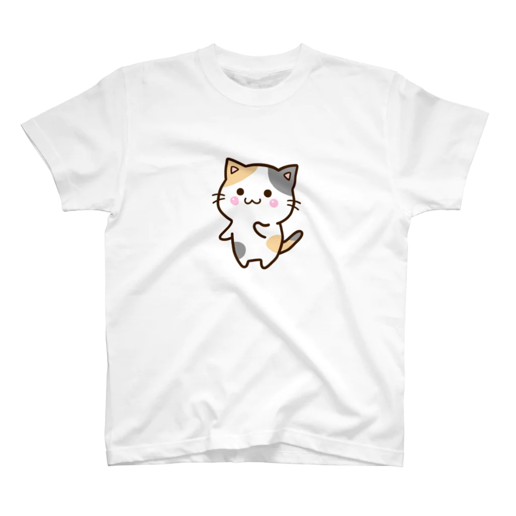 かたこのお茶目な三毛猫 スタンダードTシャツ