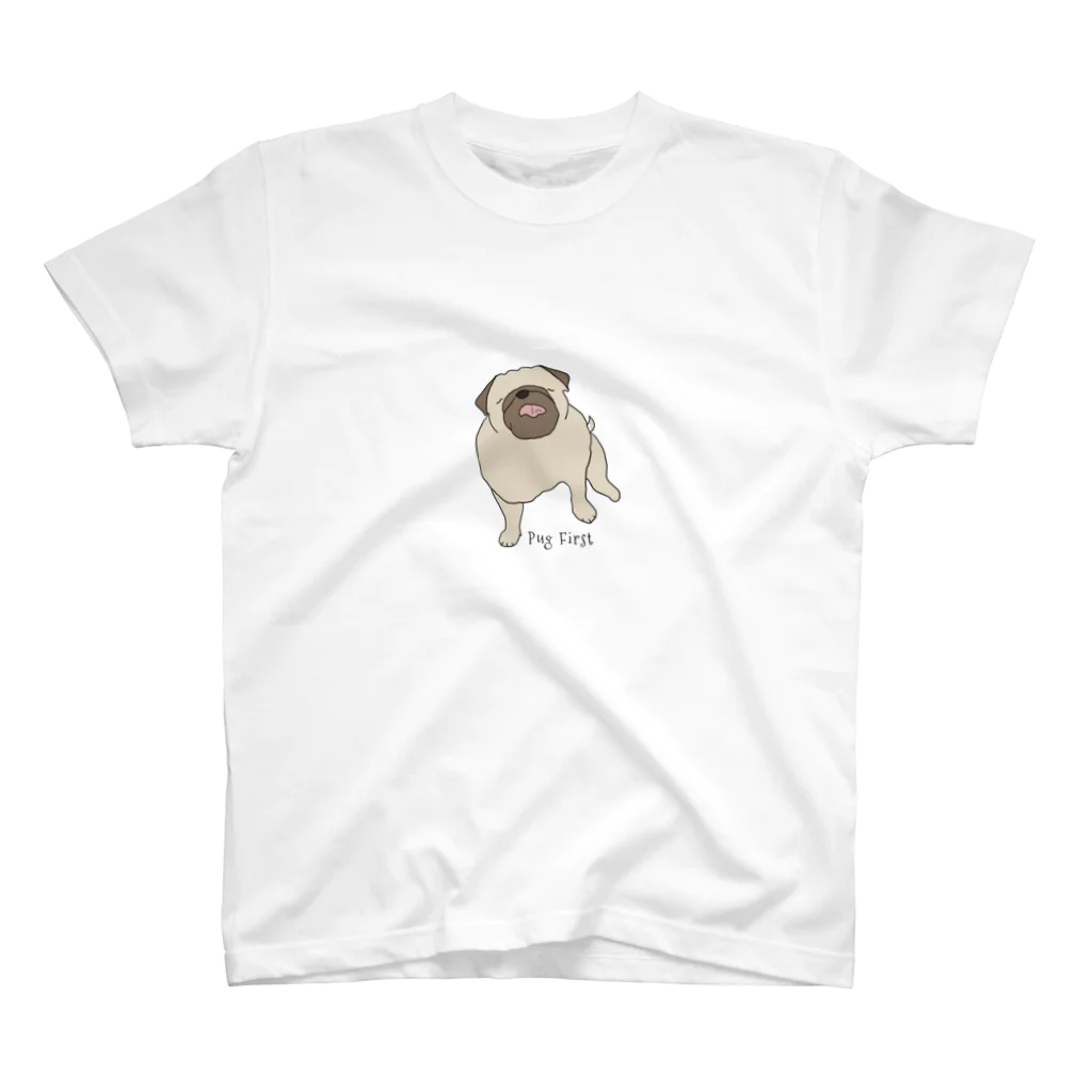 めぇありぽてモフつぐみ🐶らーはーのPug First Regular Fit T-Shirt