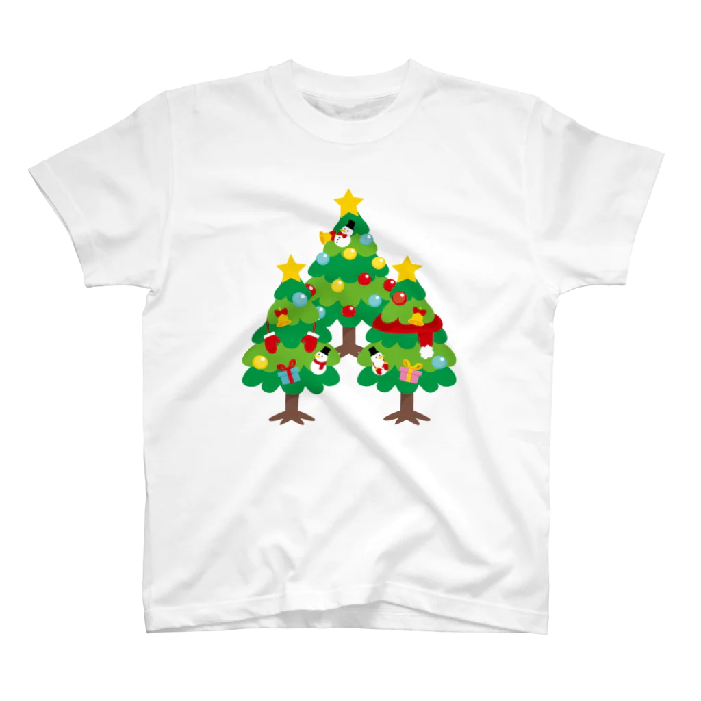 イラスト MONYAAT の森さんのクリスマスA クリスマスツリー スタンダードTシャツ