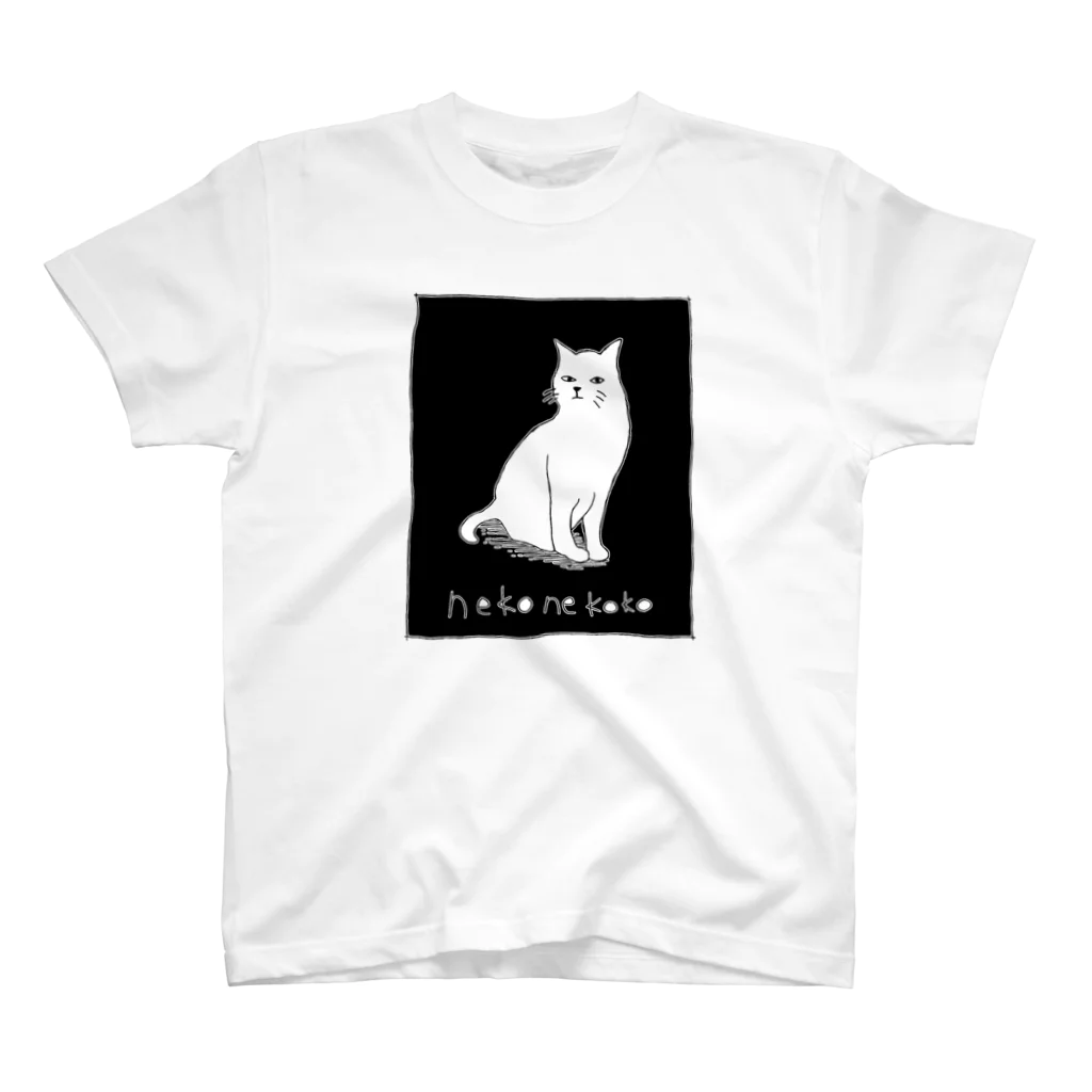 路地裏猫のブラックねこねこ スタンダードTシャツ