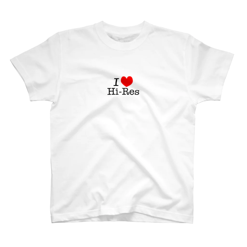 UZrecords | ユーゼットレコーズのI ♡ Hi-Res （アイ・ラヴ・ハイレゾ） スタンダードTシャツ