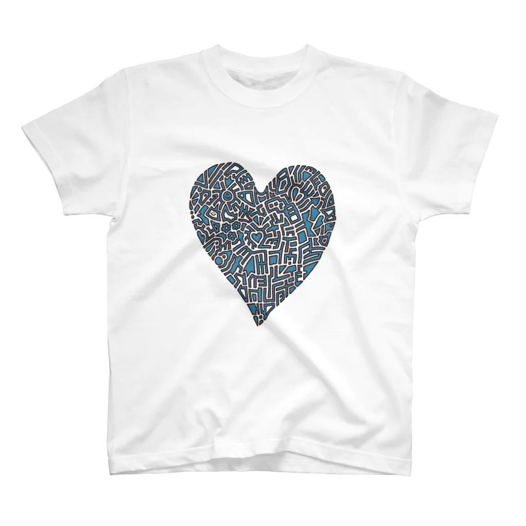 rumaruのBlue  heart スタンダードTシャツ