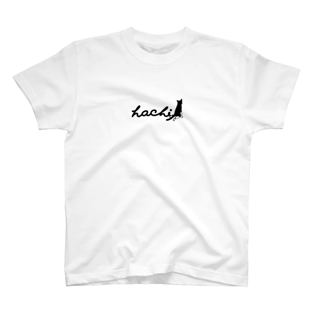 ハチワレ猫　ハチのお店のハチワレ猫　ハチ ロゴ背面ver. Regular Fit T-Shirt