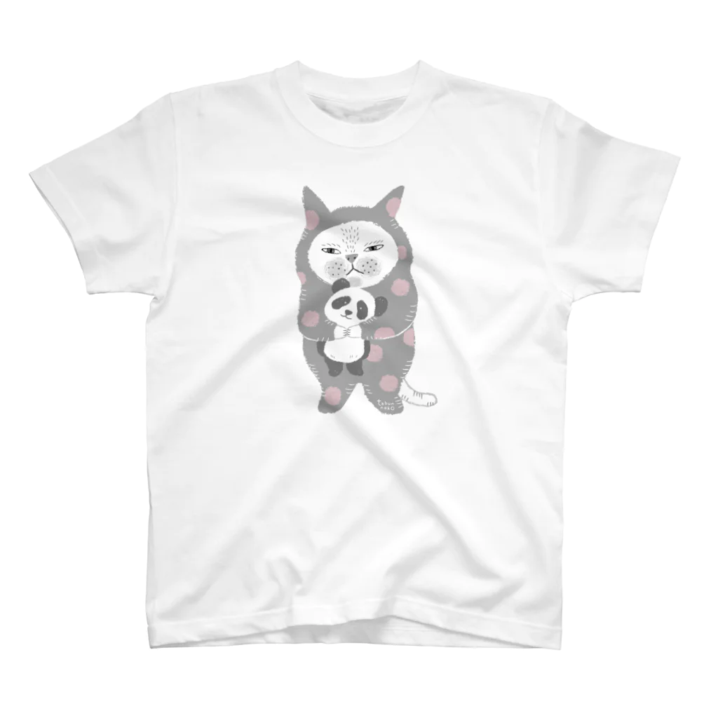 多分ねこのパンダをぎゅっ。(グレー) スタンダードTシャツ