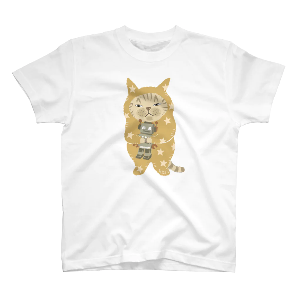 多分ねこのロボットをぎゅっ(黄) スタンダードTシャツ