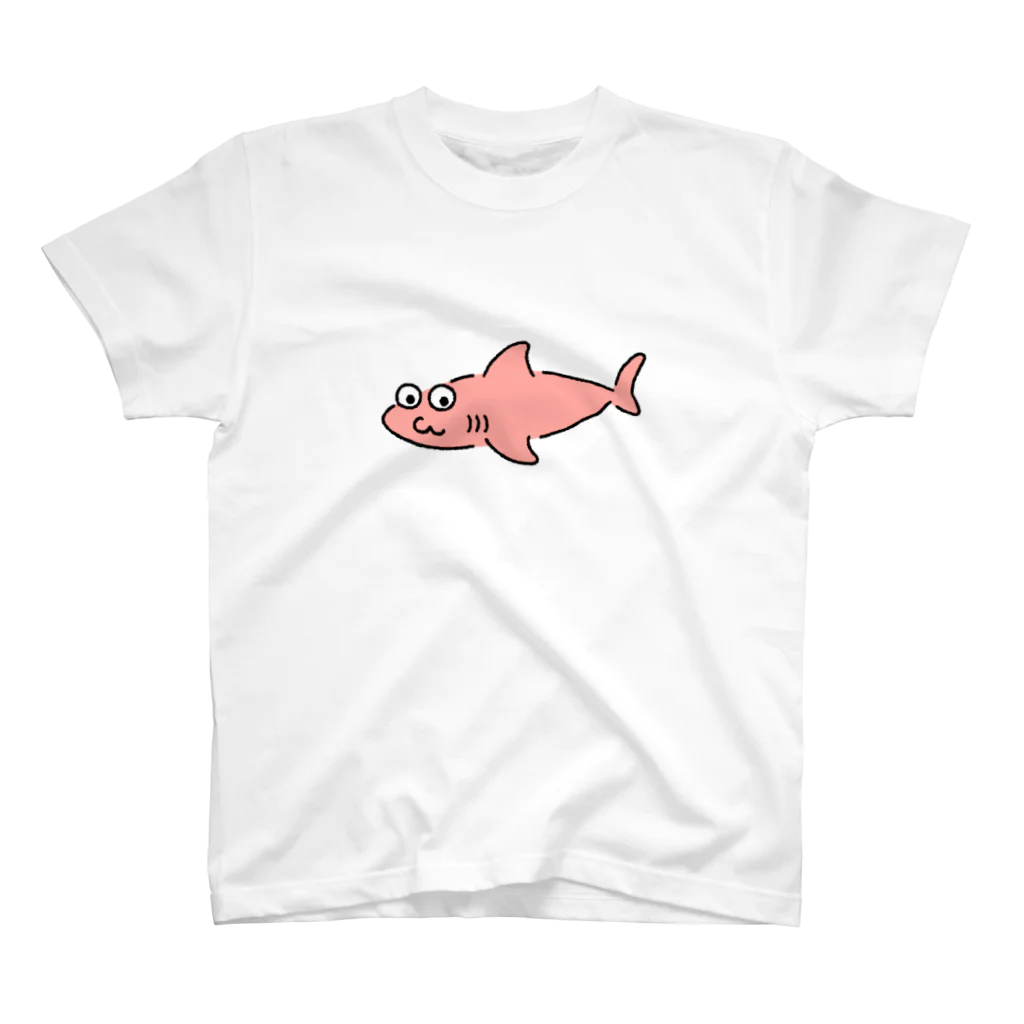 サメ わりとおもいのサメ？はピンク スタンダードTシャツ