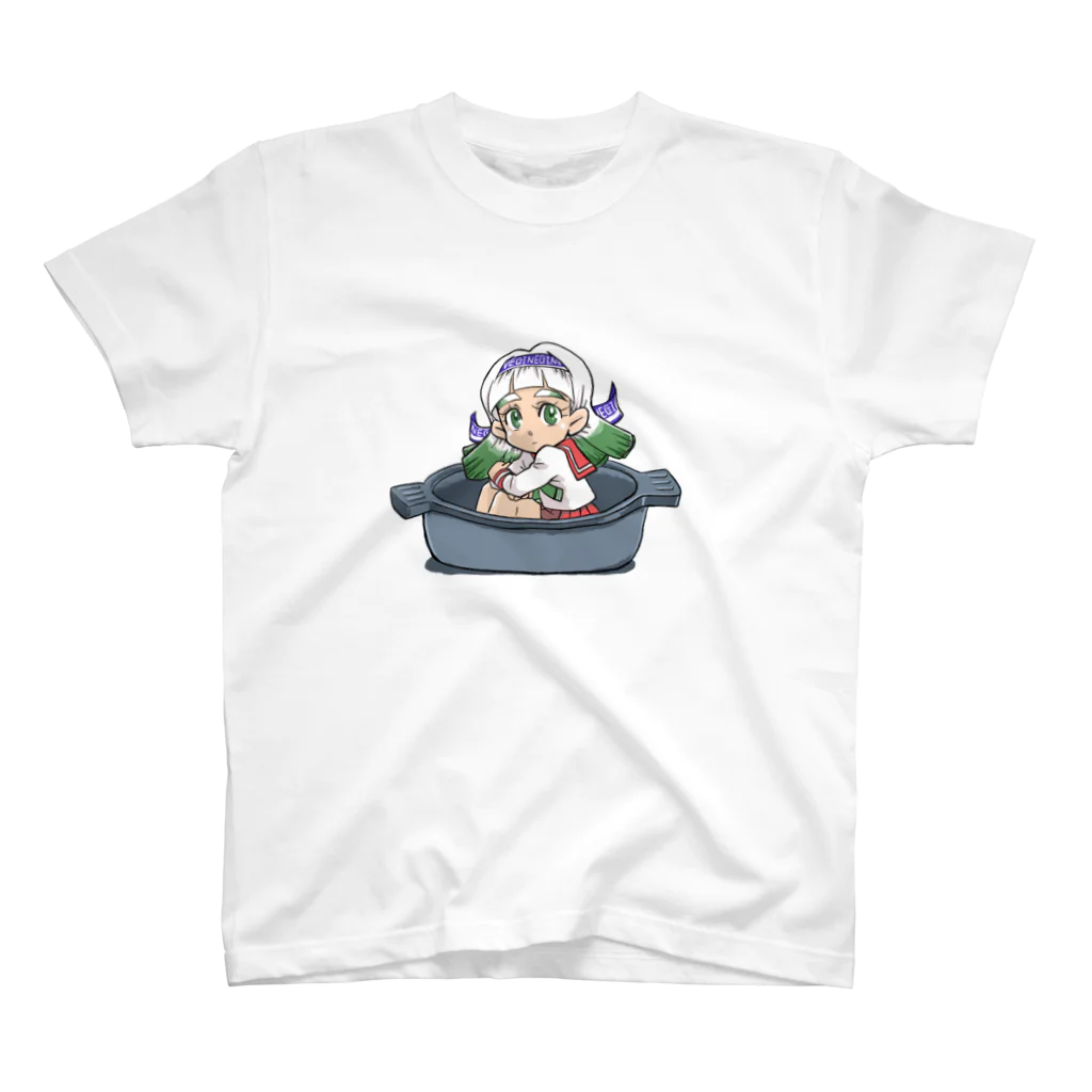 うめぼし商店の青ネギ子【鍋】 スタンダードTシャツ