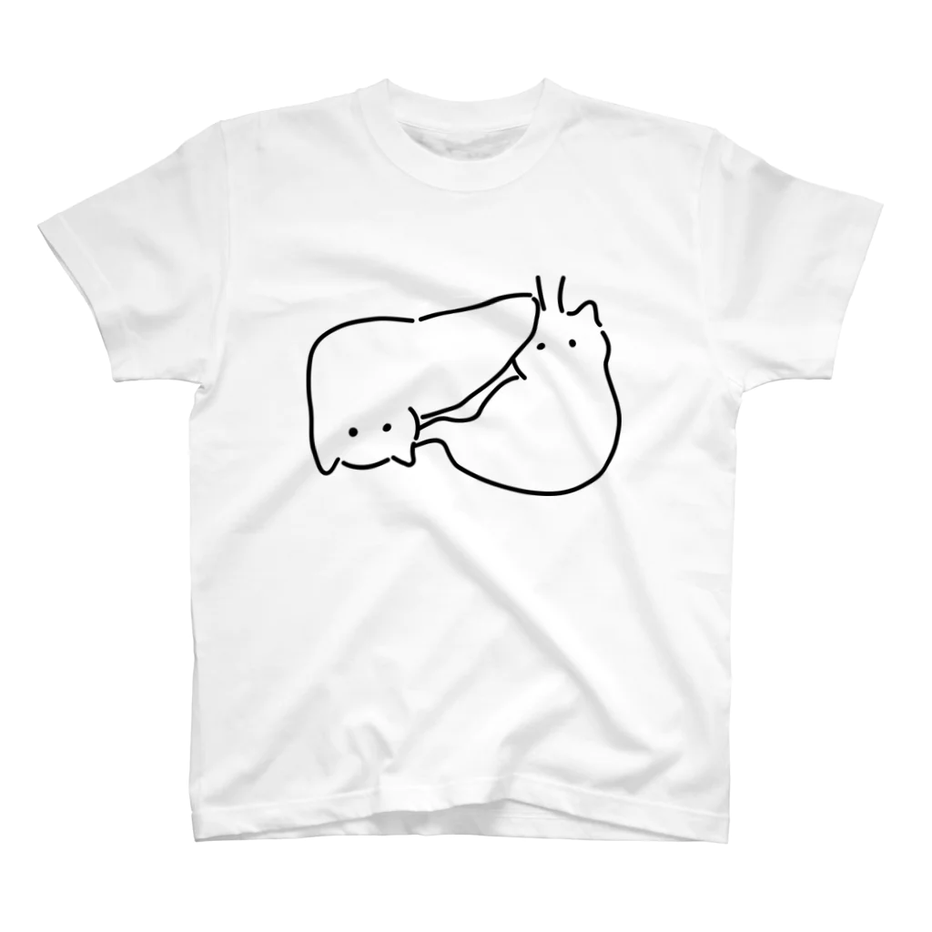 ねこやにわとりやの肝臓胃猫 スタンダードTシャツ