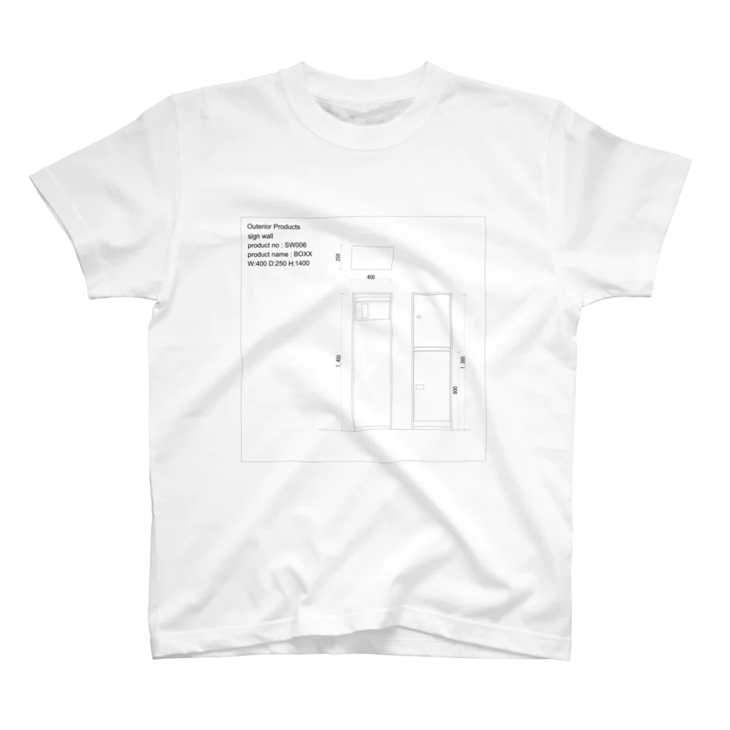 Outerior Productsの機能門柱06　signwall06　BOXX スタンダードTシャツ