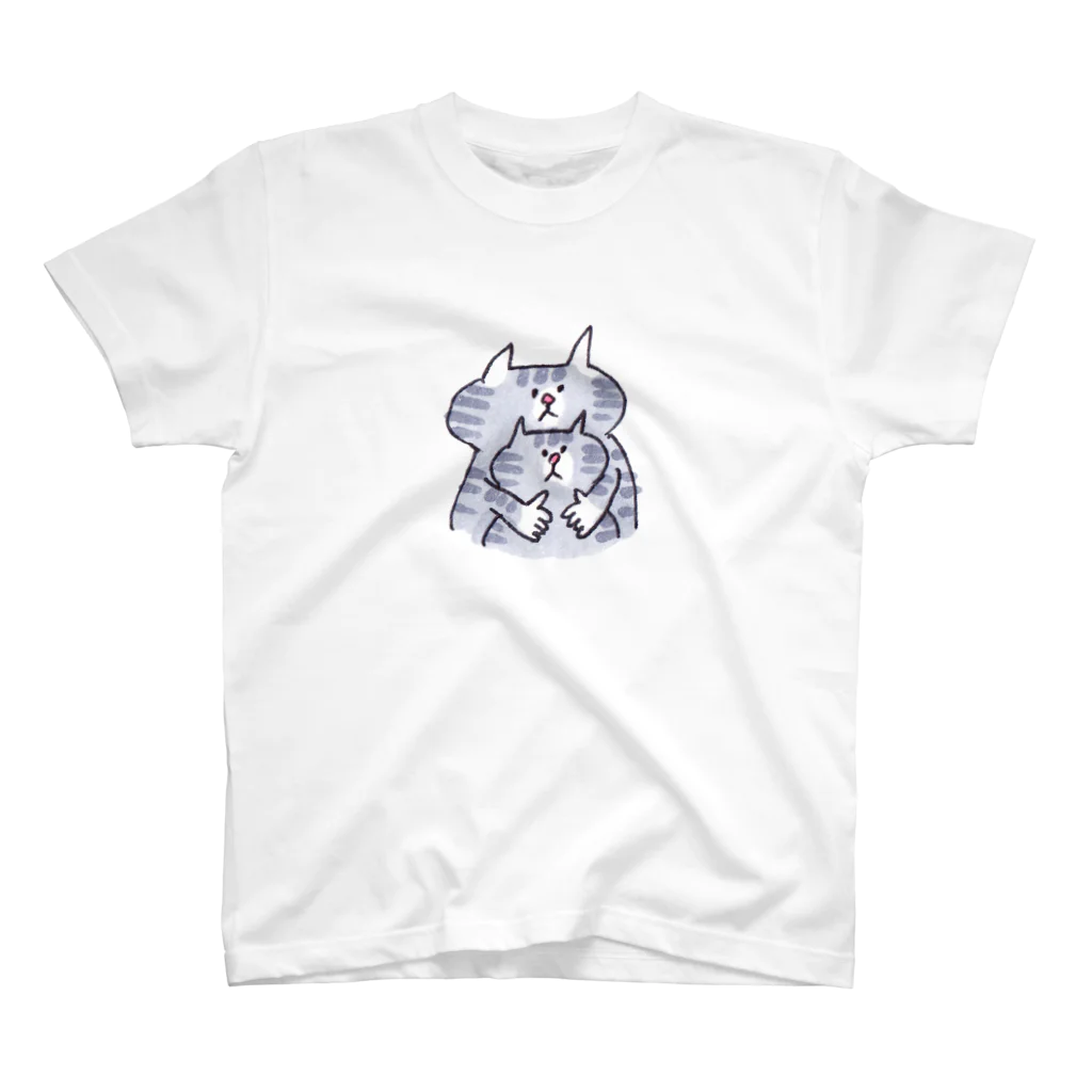 ゆきんこのしましまネコの親子 スタンダードTシャツ