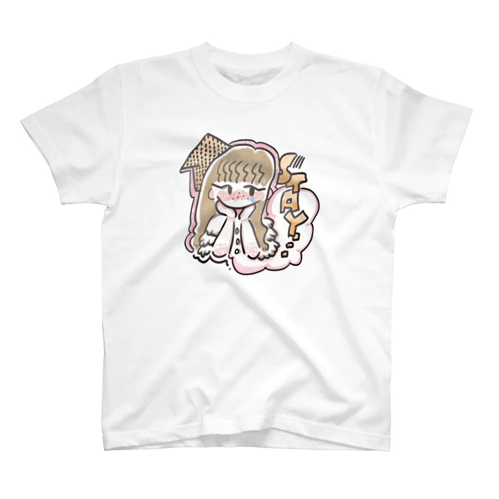 〰️➰わにゃ屋さん➰〰️のSTAY HOME GIRL スタンダードTシャツ