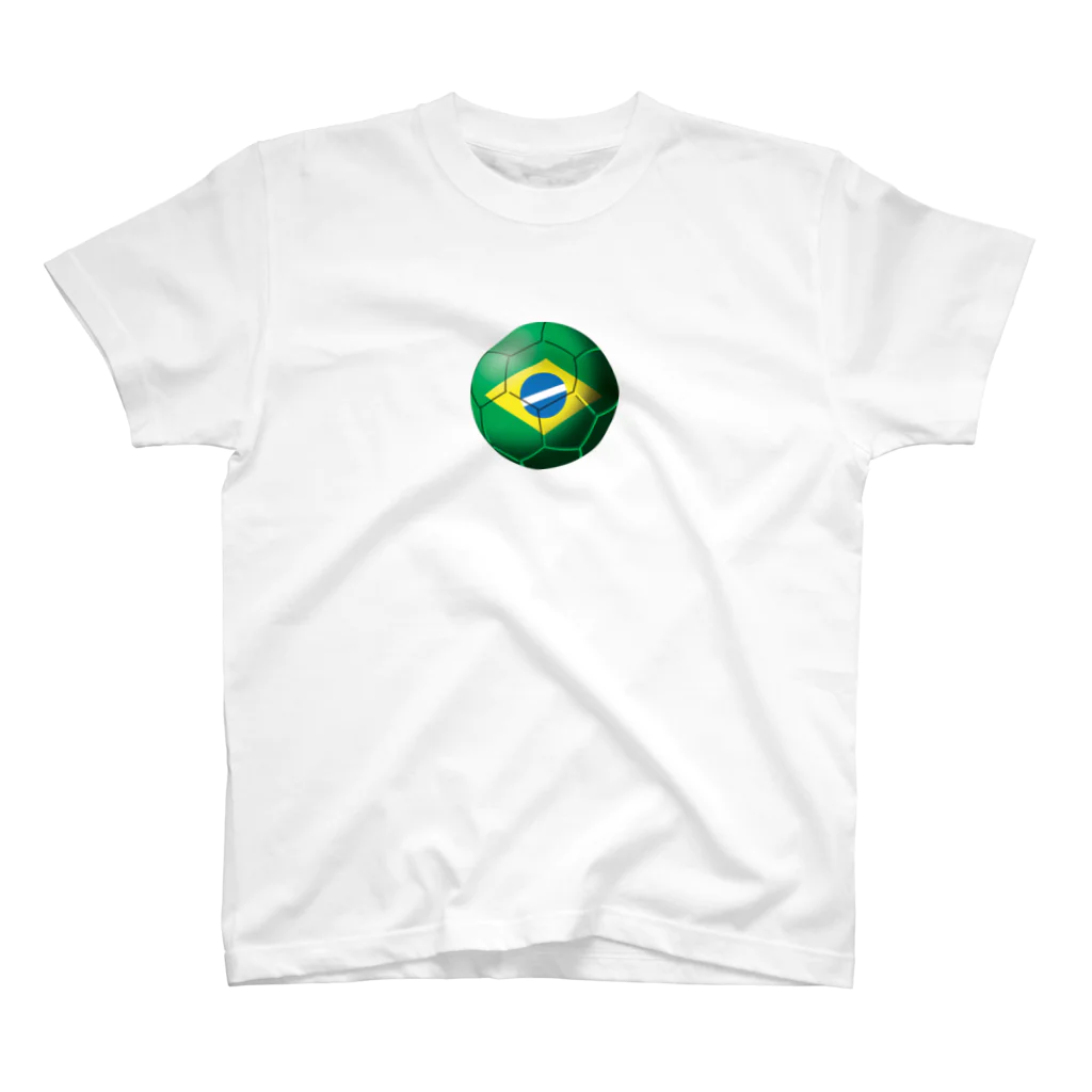 toshisanuxのブラジル国旗ボール スタンダードTシャツ