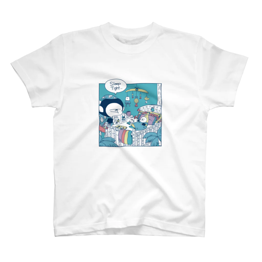 MINI BANANA ゴリラの親子のMINI BANANA　夜 スタンダードTシャツ