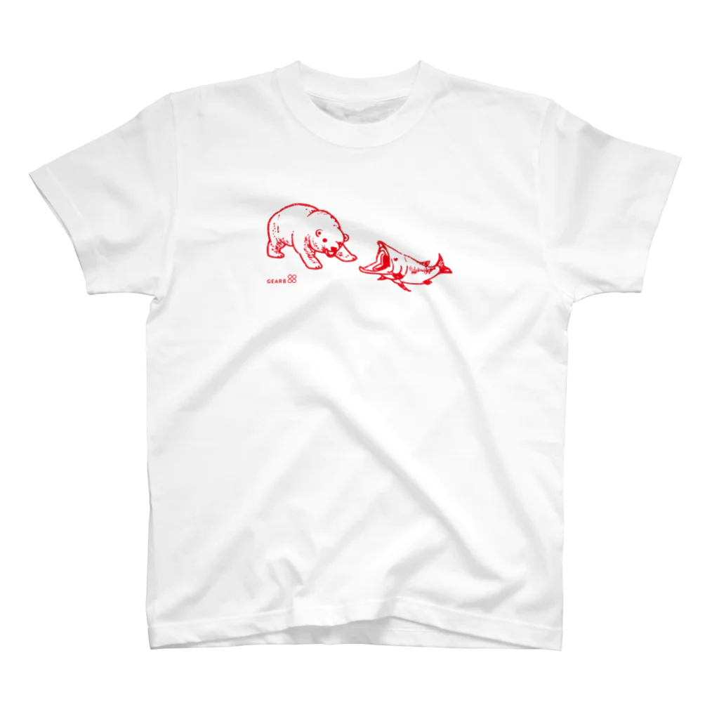 GEAR8のクマシャケred スタンダードTシャツ