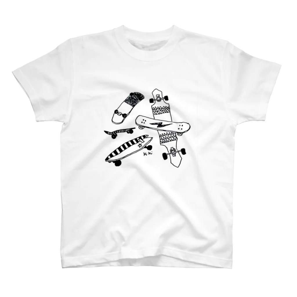 RENTAL BIKE GANGのskate boad / white スタンダードTシャツ