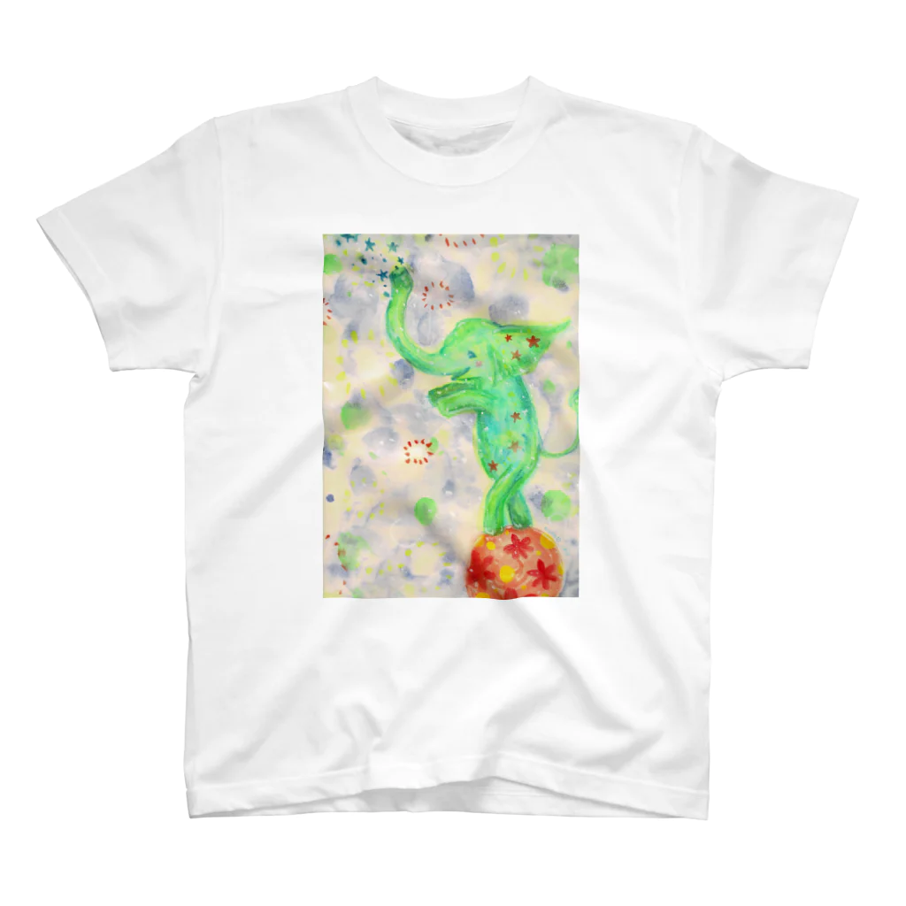 Nacht・Lichtの玉乗りぞうさんTシャツ スタンダードTシャツ