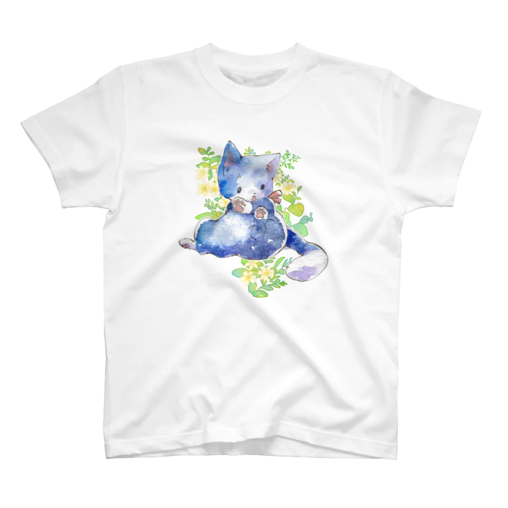 睦月の水彩にゃんこ Regular Fit T-Shirt