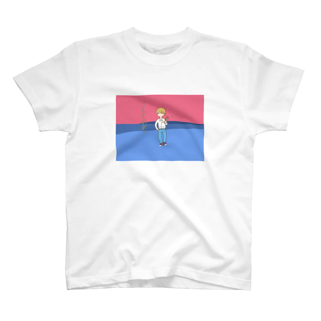 渡辺 ヤマトのラズベリーブルーの草原 Regular Fit T-Shirt