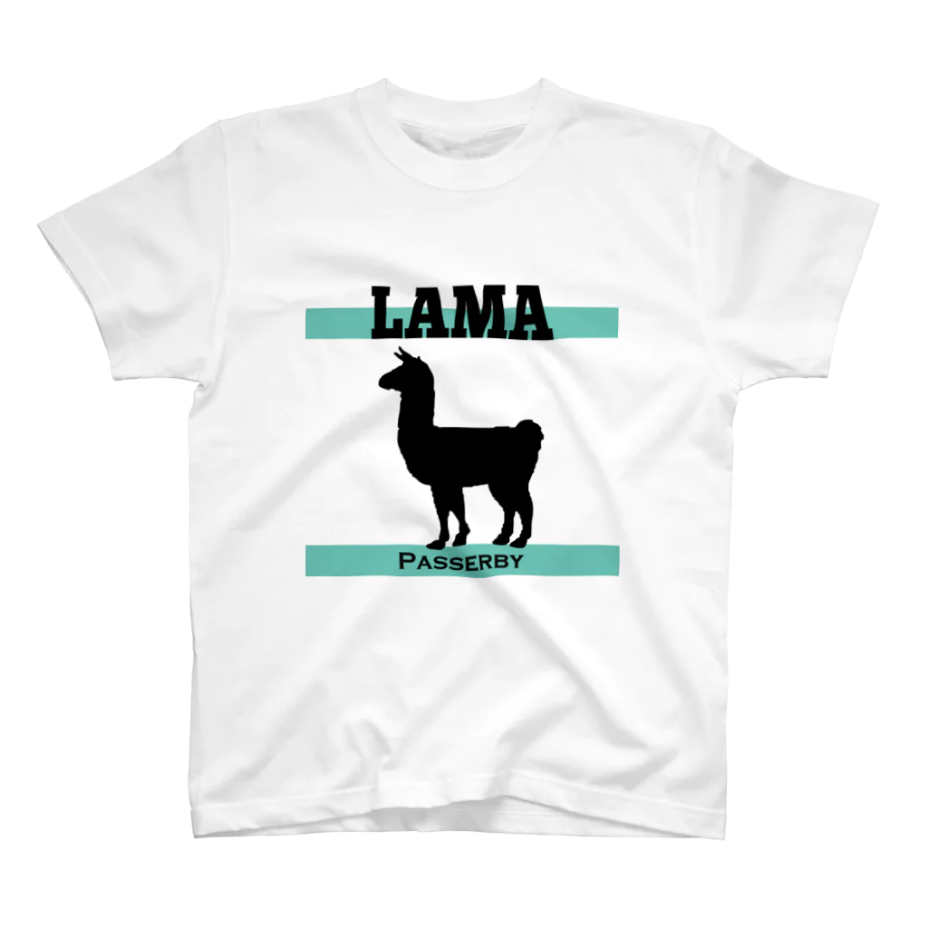 ALUのLAMA (白/黒) スタンダードTシャツ