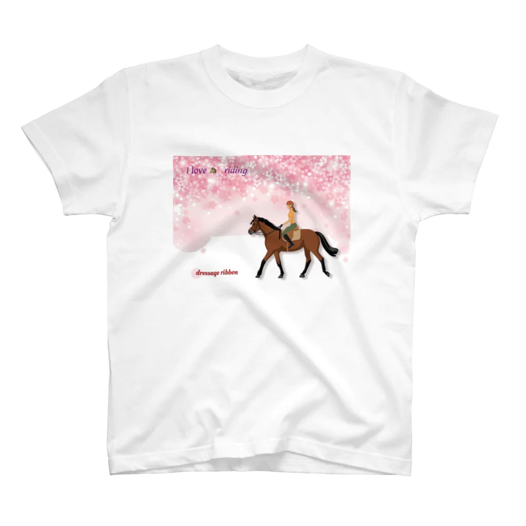 dressage ribbonの桜　horse スタンダードTシャツ