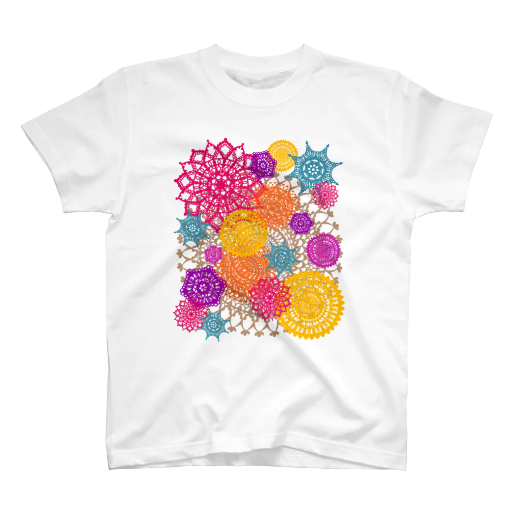 sandy-mのレースのお花畑 トロピカルカラー スタンダードTシャツ