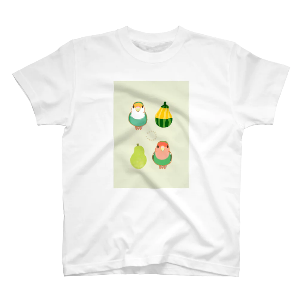 小桜森のコザクラと梨とかぼちゃ スタンダードTシャツ
