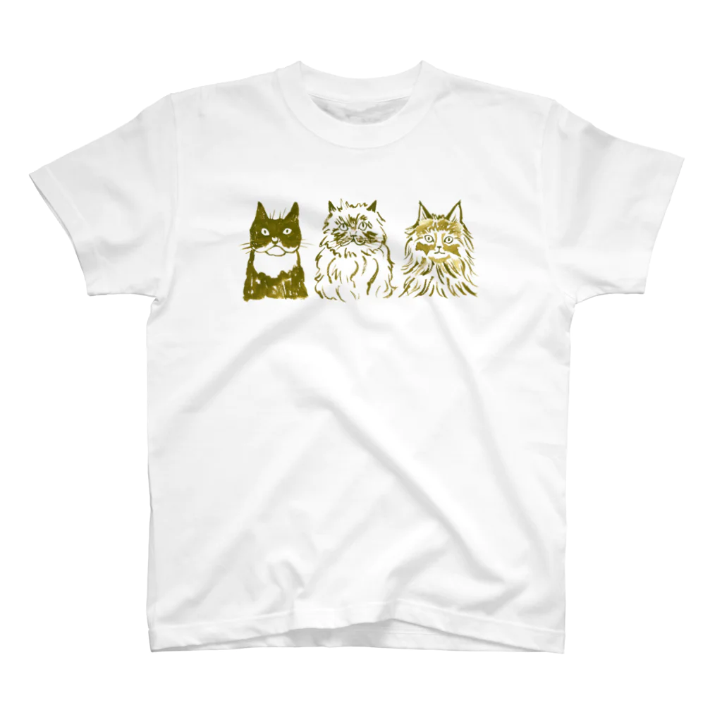minachape STOREの3匹の猫 Regular Fit T-Shirt