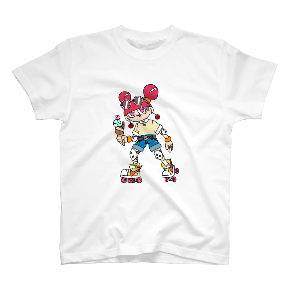 NerdCatHoodiesのNerdCatHoodies SK8 girl 6 スタンダードTシャツ