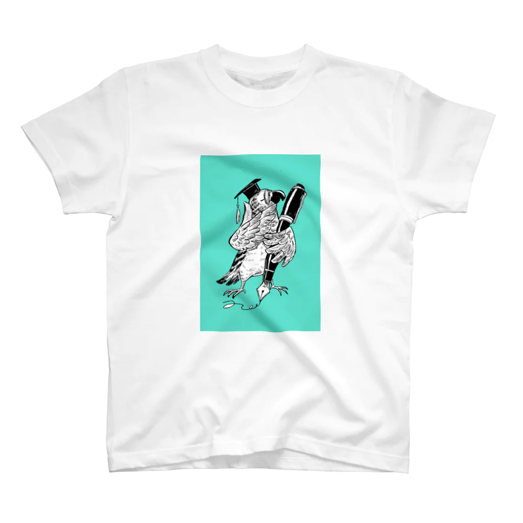 夜の春の砂浜のBird and pen スタンダードTシャツ