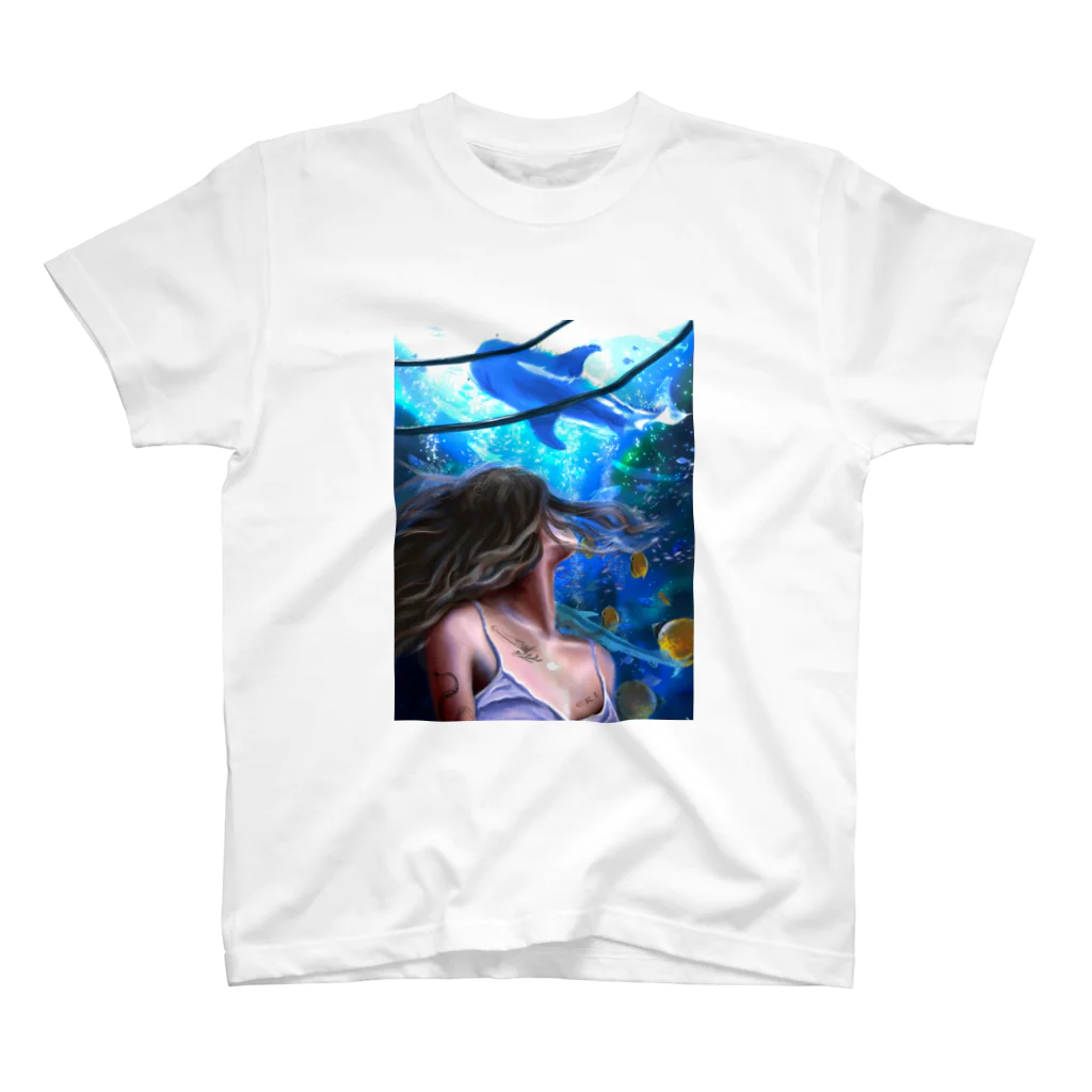 Eri@KEY4d LAB.のジンベイザメのいる水族館 スタンダードTシャツ