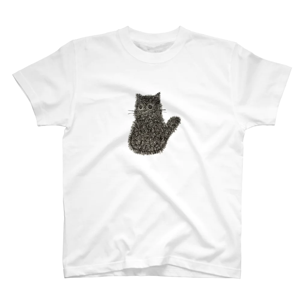 ねこ好きによるねこまみれのくろねこモジャ スタンダードTシャツ