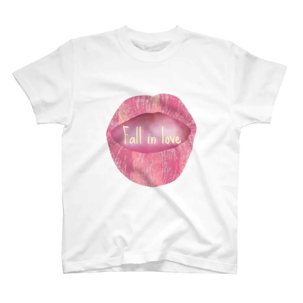 ぽんぽこあんぽんたんのLips💋 foll in love スタンダードTシャツ