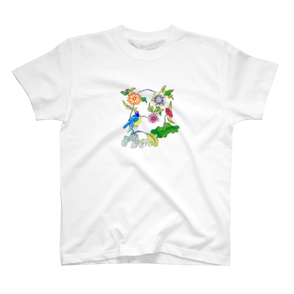 leap flower.の民画・花鳥図 Regular Fit T-Shirt