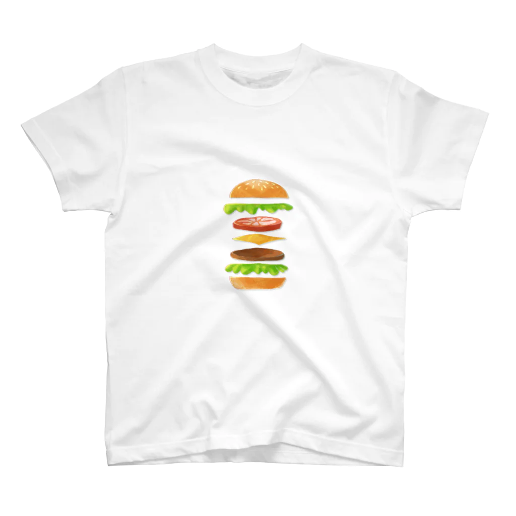 麟童ましゅ🐈🌟🎨Vcreatorのハンバーガー　 Regular Fit T-Shirt