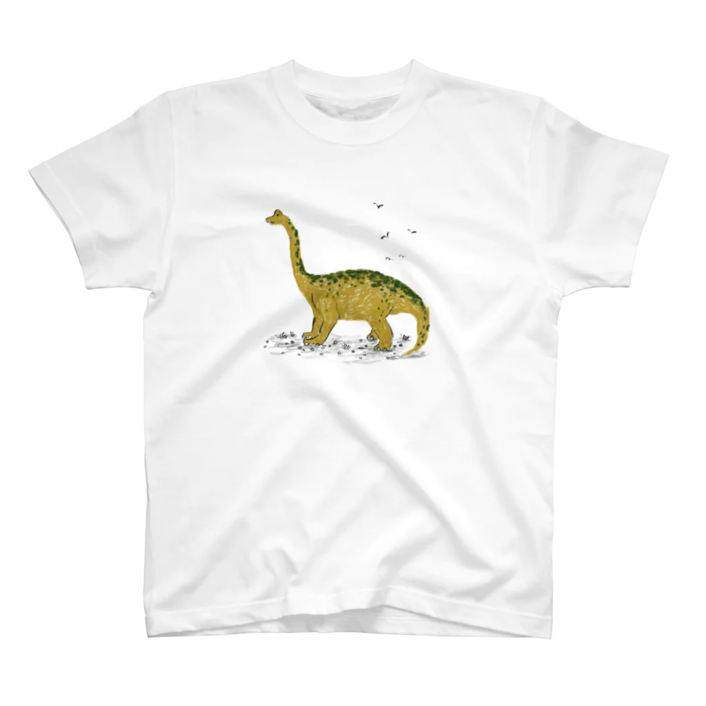 Kanako Okamotoの手描き恐竜ブラキオサウルスTシャツ Regular Fit T-Shirt