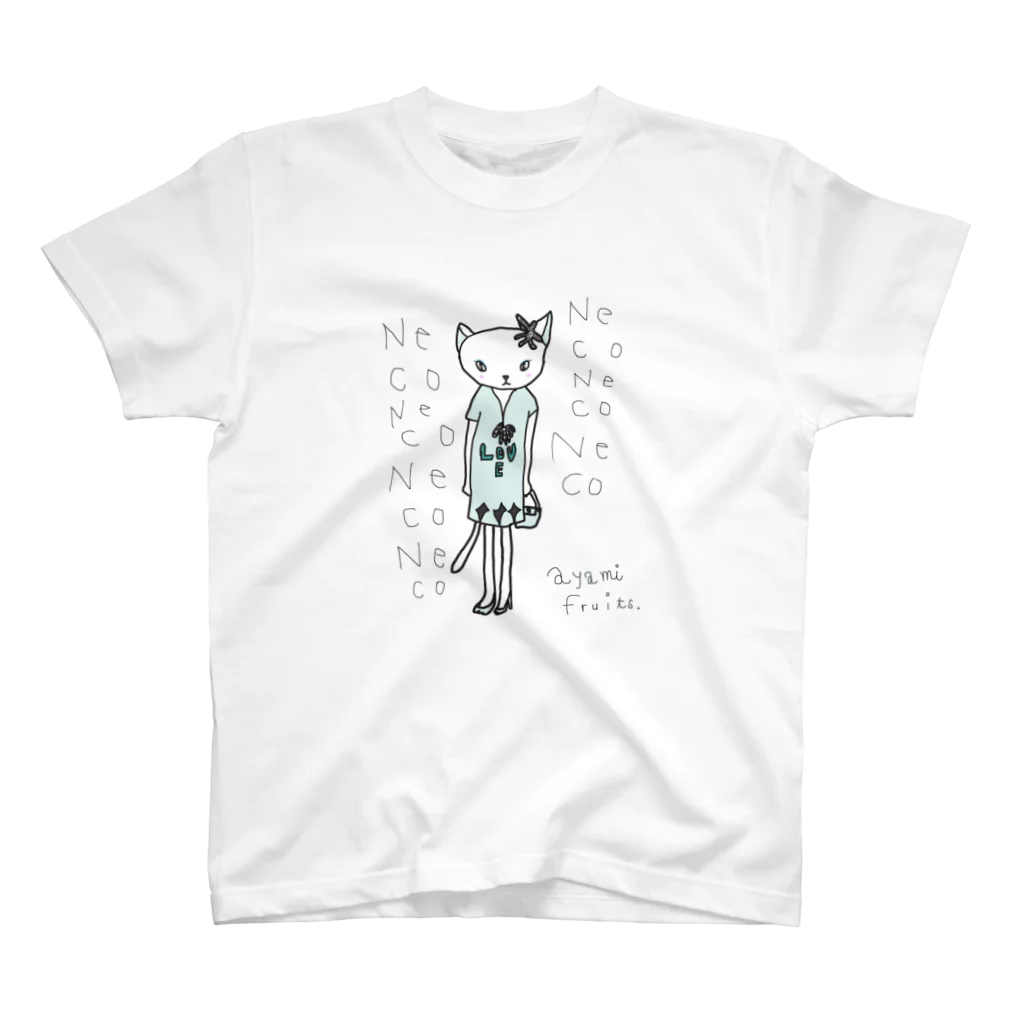 🍓 𝟙𝟝𝟠𝟛𝟚 🍯のNeco白 スタンダードTシャツ