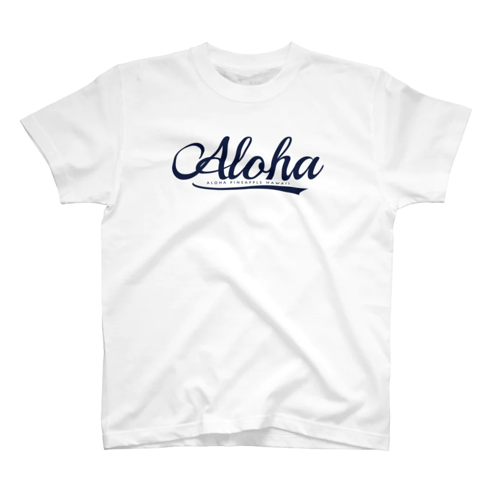 aloha_pineapple_hawaiiのAloha (Navyロゴ)　109  スタンダードTシャツ