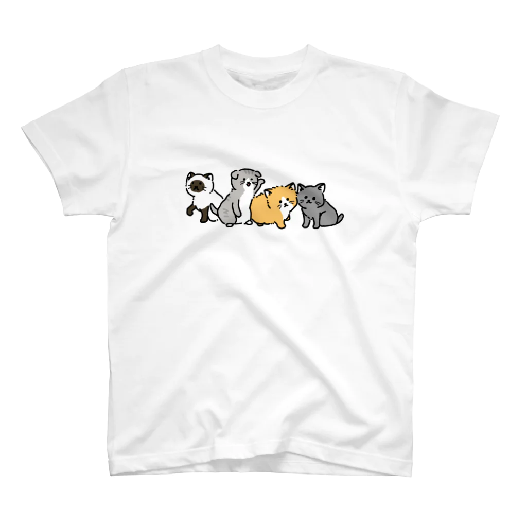 ゆるあにまるの子猫集合　文字無しver スタンダードTシャツ