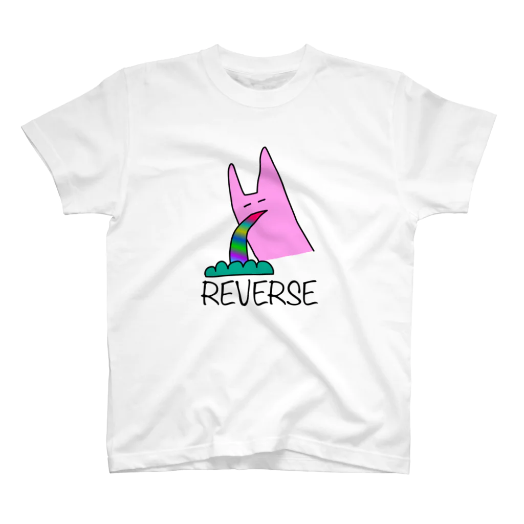 nohinonのピンクうさぎレインボーREVERSE スタンダードTシャツ