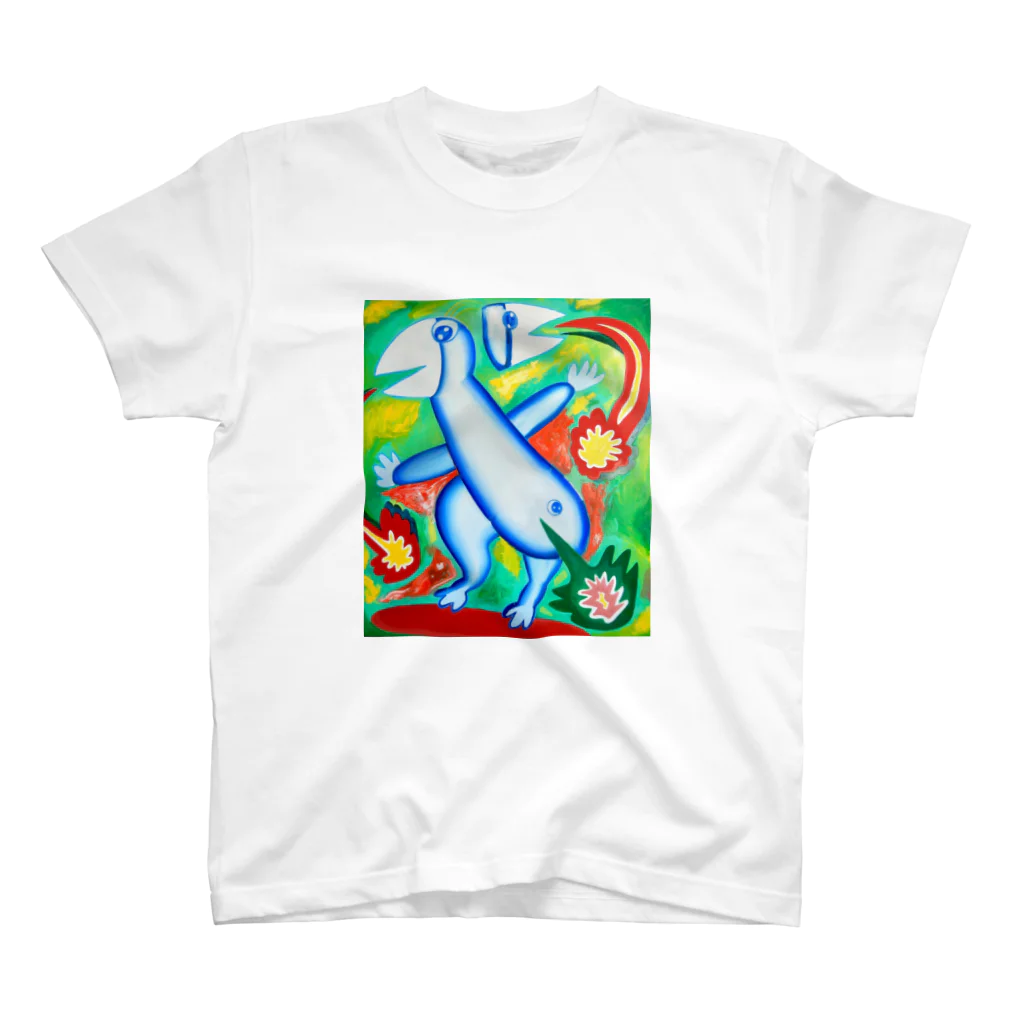 ワクワクヒロアキのBlue dancing monster  スタンダードTシャツ