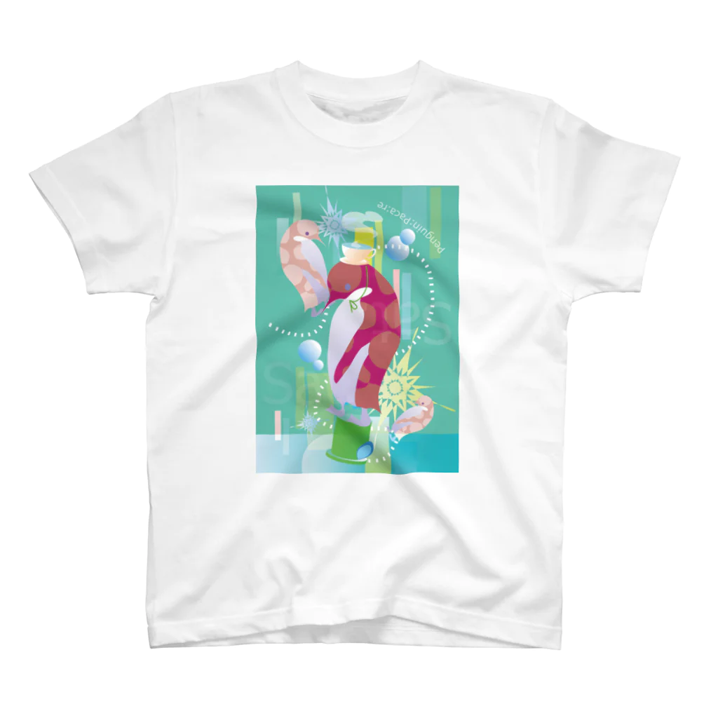 ペンギンパカリのペンギンTeaTime（グリーン） Regular Fit T-Shirt